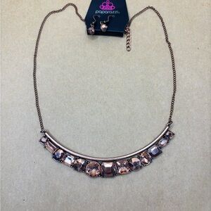 Paparazzi Copper-Toned Necklace with Earrings